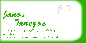 janos tanczos business card